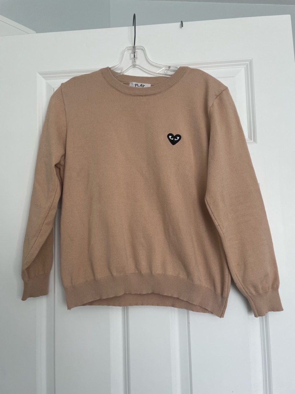 Comme Des Garcons Play Camel Tan Crewneck Sweater View 2